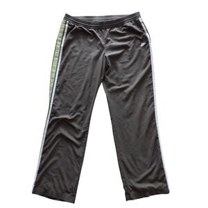 Nike Olive Track Pants with Green Stripe